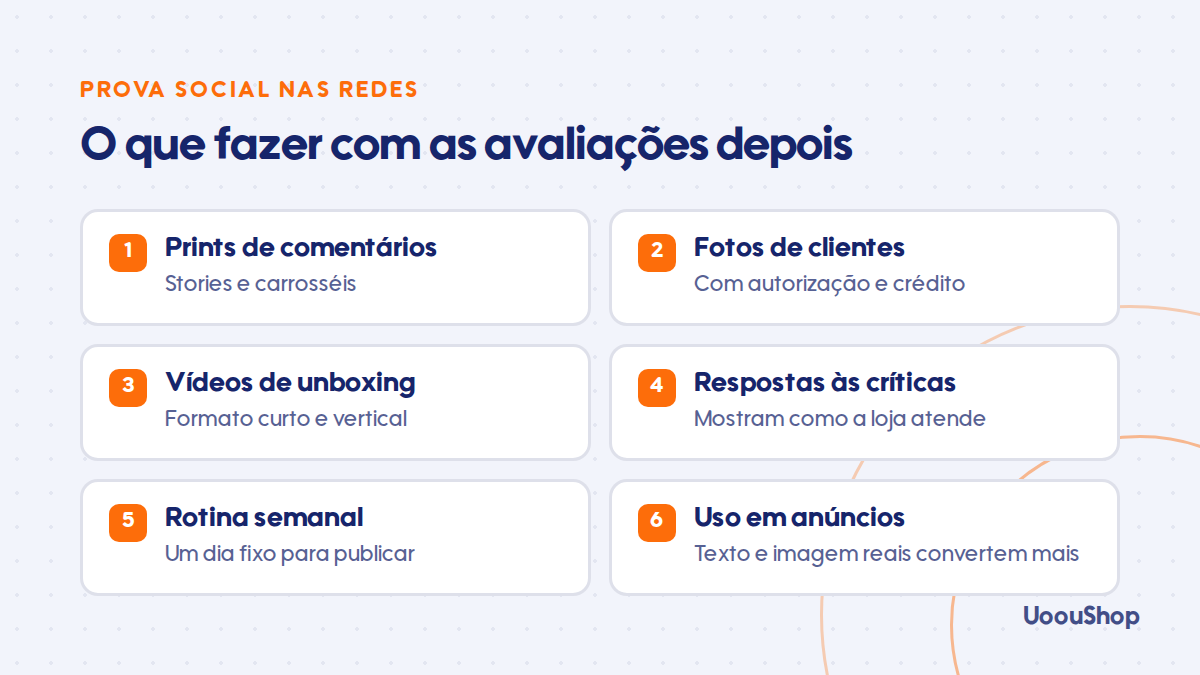 Como transformar avaliações em conteúdo para as redes